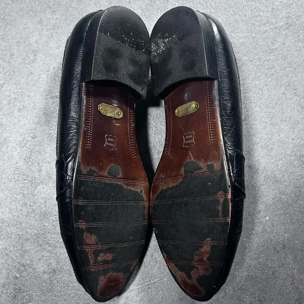 Stacy Adams Vintage Genuine Snake Leather Tassel Loafers